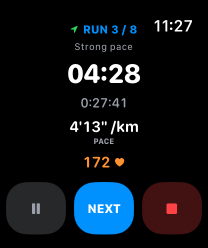 HYROX SIM Apple Watch active workout screen